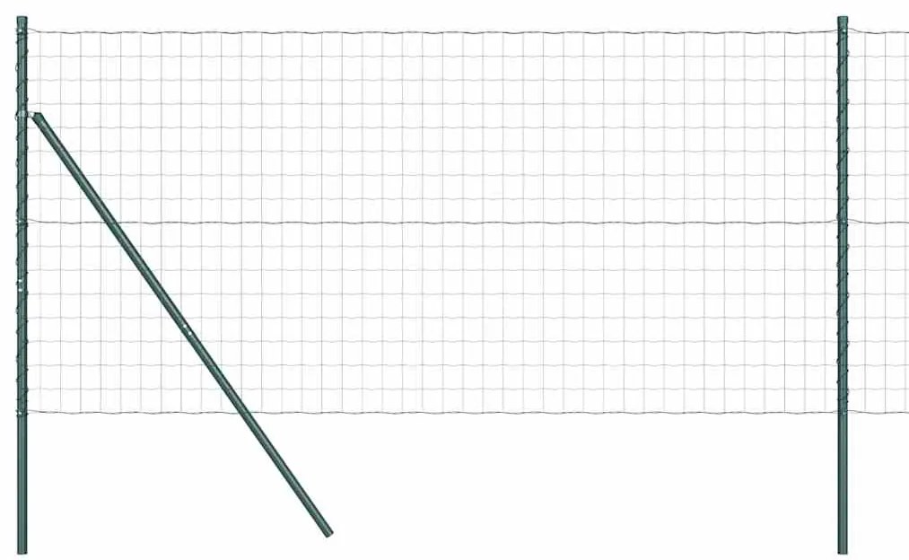 vidaXL Φράχτης με Στήλες. Πράσινο 1.4 x 10 m Ατσάλι
