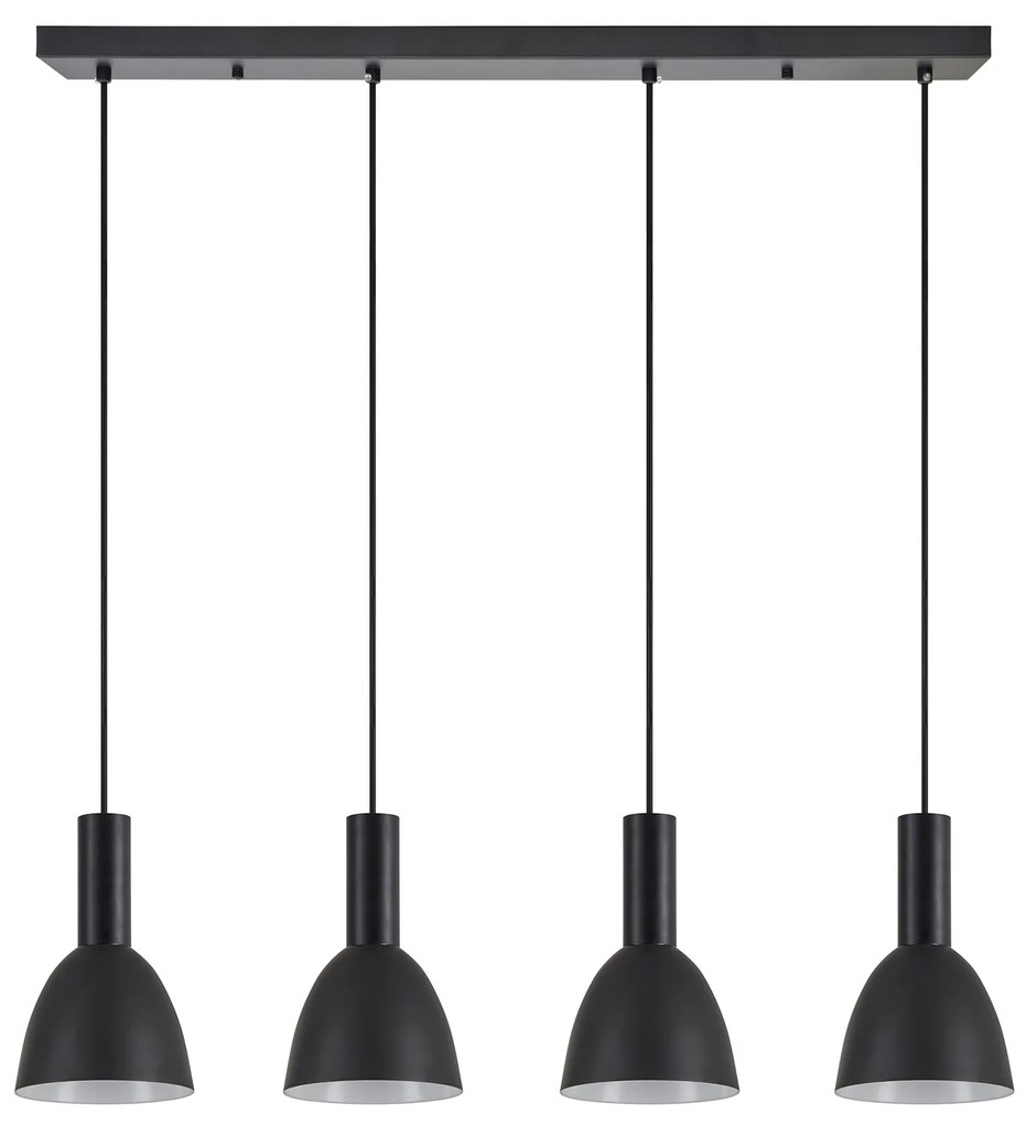 Φωτιστικό Οροφής  SE21-BL-4-4BL-MS2 ADEPT TUBE Black Pendant Black Metal Shade+ - 51W - 100W - 77-8553