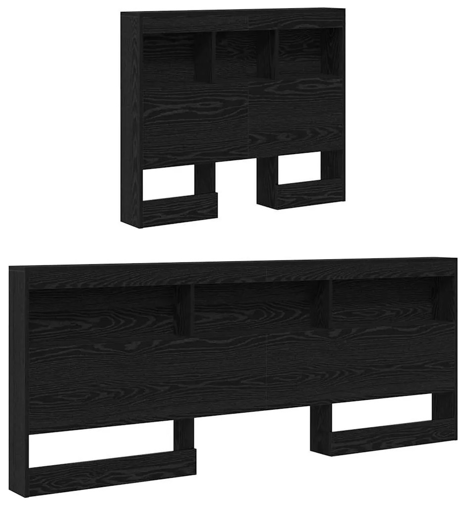 vidaXL Κεφαλάρι Αποθήκης με ράφι Μαύρη δρυς 75 cm Επεξεργασμένο ξύλο