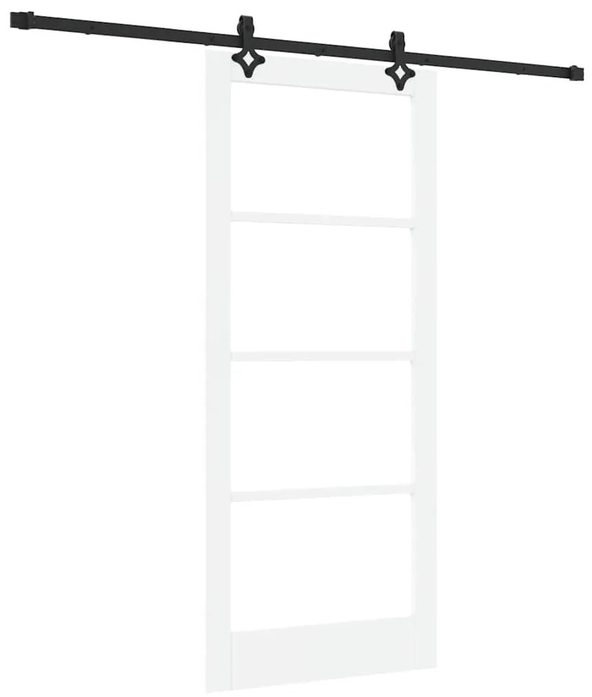 vidaXL Συρόμενη Πόρτα Λευκό 86 x 198.5 cm Ξύλο και μέταλλο