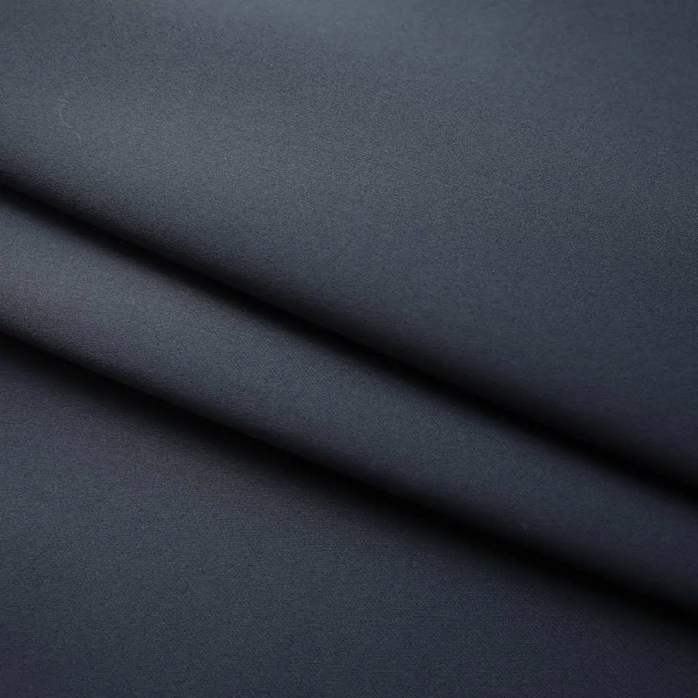 vidaXL Κουρτίνες Συσκότισης με Γάντζους 2 τεμ. Ανθρακί 140 x 175 εκ.