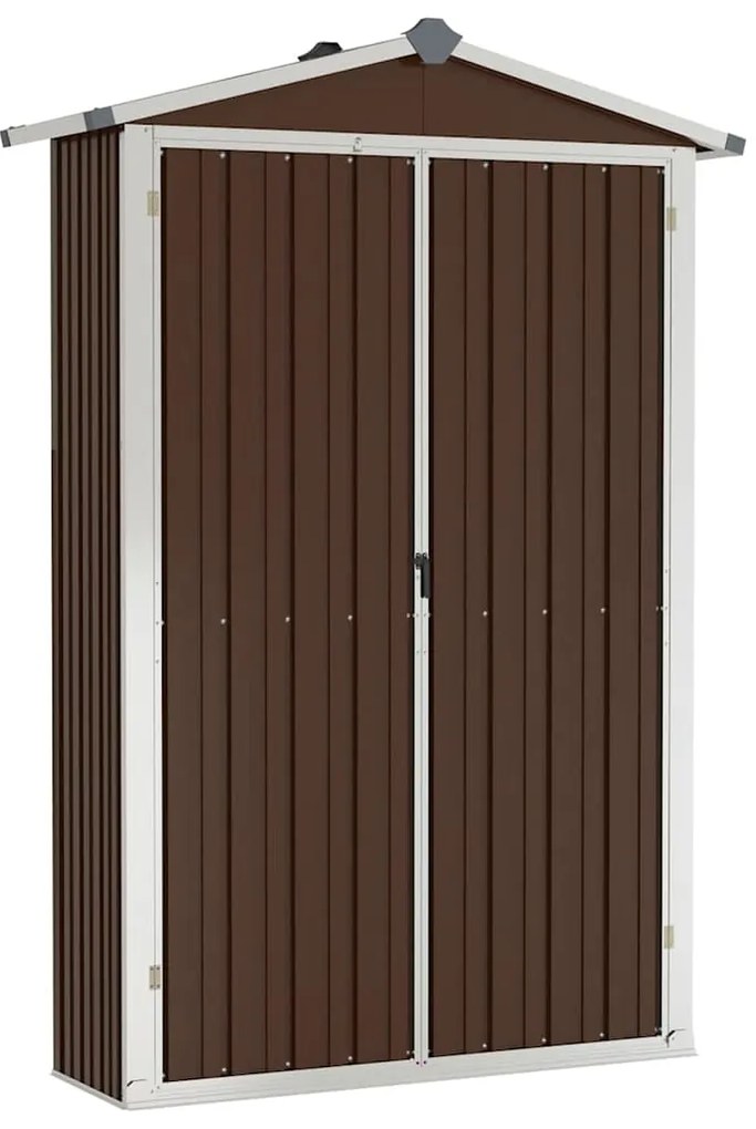 vidaXL Αποθήκη Κήπου Καφέ 116x45x175 εκ. από Γαλβανισμένο Ατσάλι