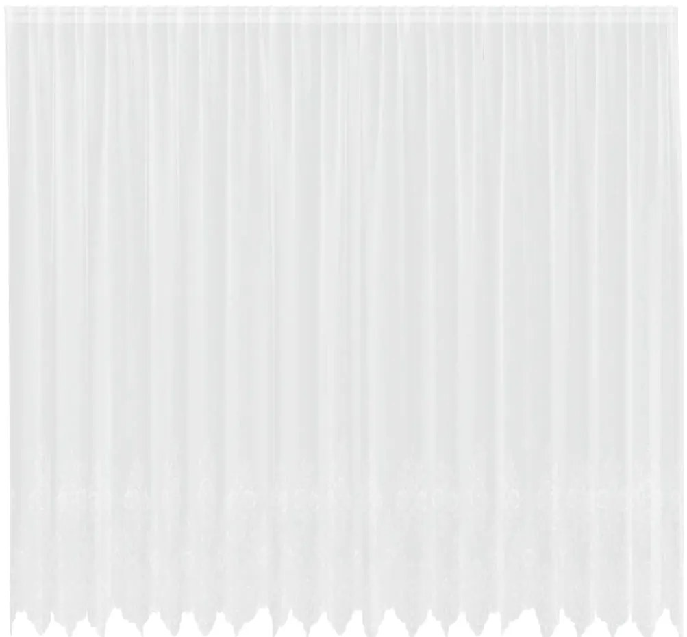 vidaXL Κουρτίνες με κουρτίνες Floral Λευκό 500 x 300 εκ Πολυεστέρας