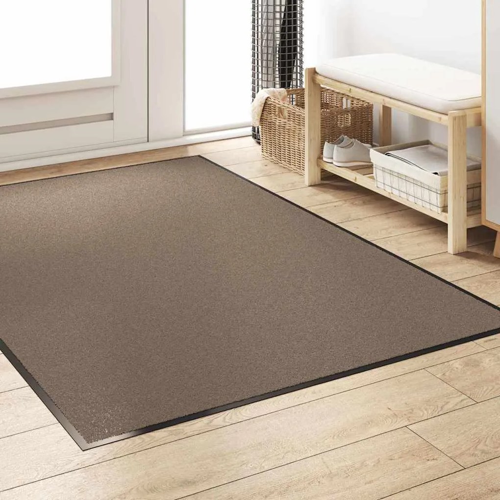 vidaXL Χαλάκι Εξώπορτας Άλλο Μπεζ και Μαύρο 120 x 180 cm