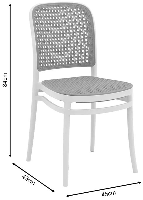 Καρέκλα Nereus pakoworld pp φυσικό-λευκό 45x43x84εκ