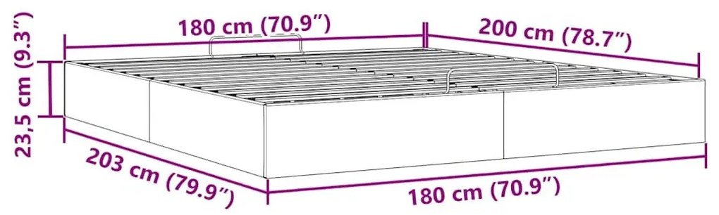 Οθωμανικό κρεβάτι χωρίς στρώμα Cappucino 80x200 cm Faux Leather - Καφέ