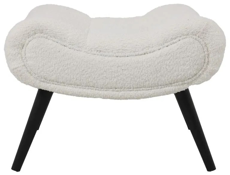 Πολυθρόνα με υποπόδιο Silla μπουκλέ ύφασμα σε λευκή απόχρωση 97x80x100εκ 97x80x100 εκ.