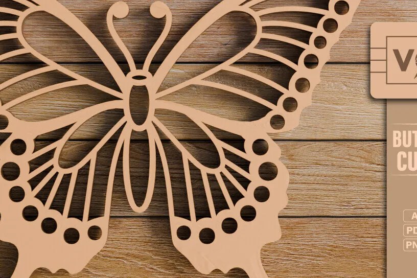 Σετ των 2 Intra απο ξύλο plywood 3mm-4mm πάχος  πεταλούδας και κοπής CNC Δίασταση 20x30 cm INTRAFABR-98933638