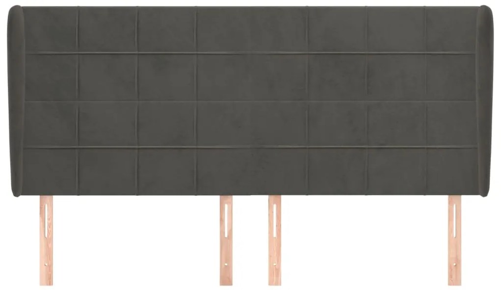 vidaXL Κεφαλάρι με Πτερύγια Μαύρο 163x23x118/128 εκ. Βελούδινο