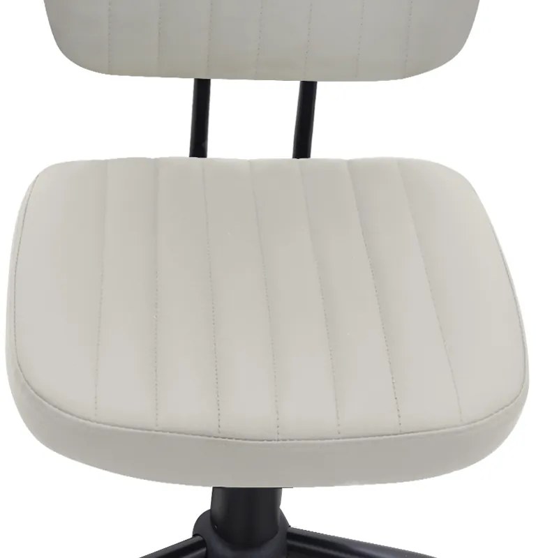 Καρέκλα γραφείου Romano Megapap από τεχνόδερμα χρώμα λευκό 46x53x79/86εκ.