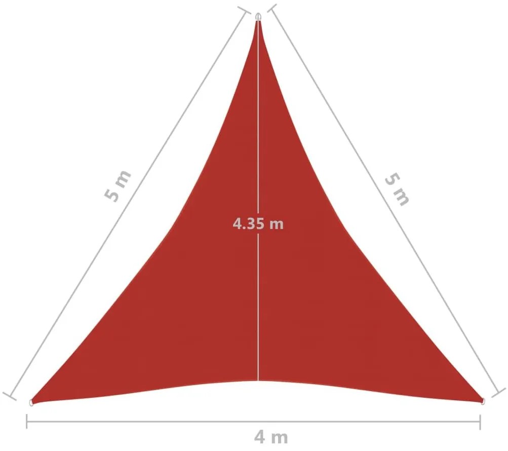 Πανί Σκίασης Κόκκινο 4 x 5 x 5 μ. από HDPE 160 γρ./μ² - Κόκκινο