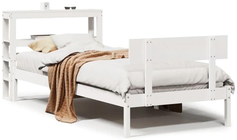 Σκελετός Κρεβ. Χωρίς Στρώμα Λευκό 90x200 εκ Μασίφ Πεύκο