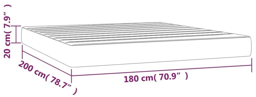 Στρώμα με Pocket Springs Σκούρο Μπλε 180x200x20 εκ. Βελούδινο - Μπλε