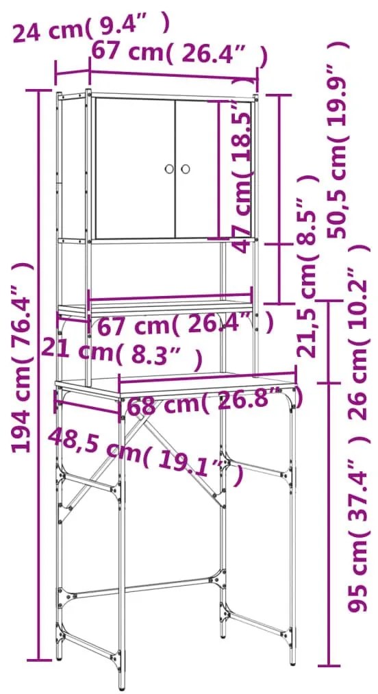 Ντουλάπι Πλυντηρίου Καφέ δρυς 68x48,5x194 εκ.