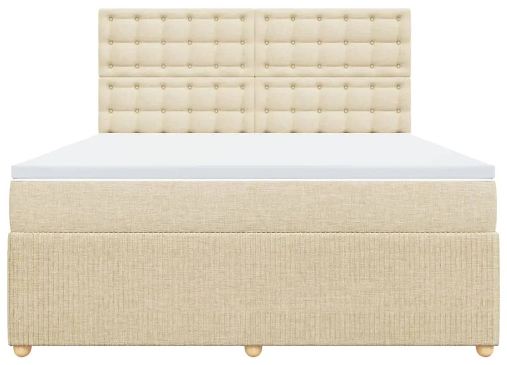 ΚΡΕΒΑΤΙ BOXSPRING ΜΕ ΣΤΡΩΜΑ ΚΡΕΜ 180X200 ΕΚ. ΥΦΑΣΜΑΤΙΝΟ 3294454