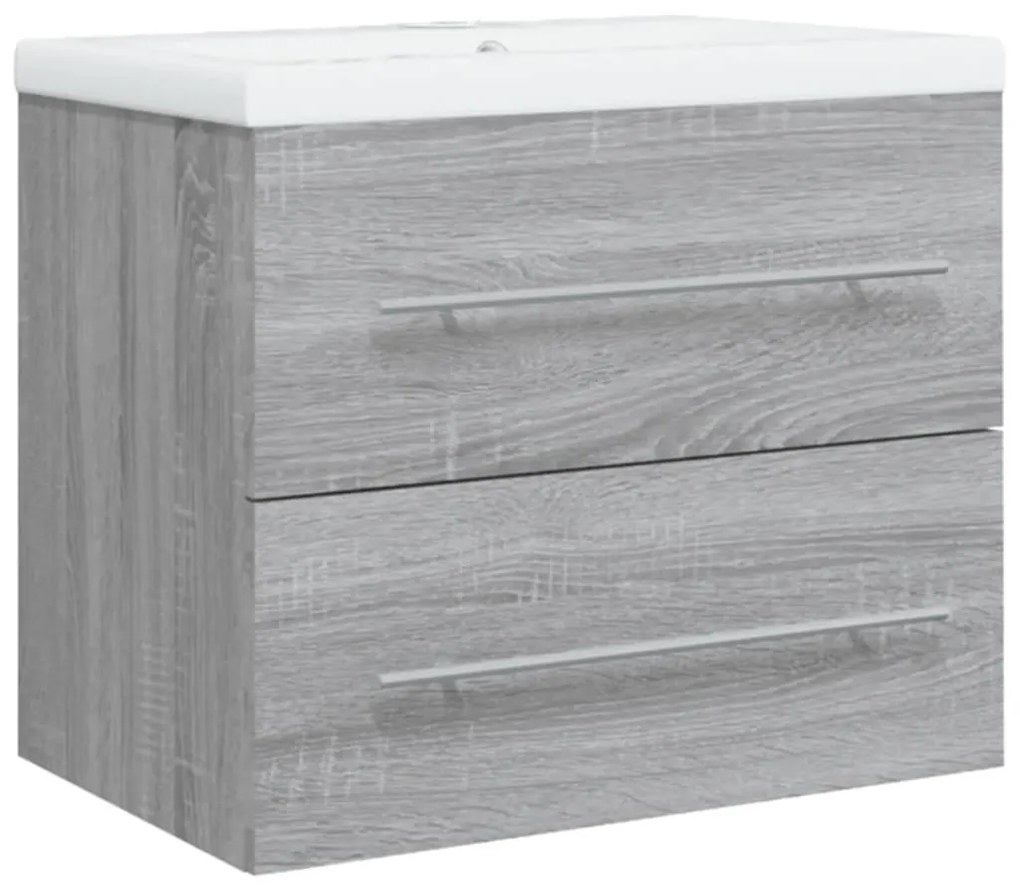 vidaXL Ντουλάπι Μπάνιου με Νιπτήρα Γκρι Sonoma από Επεξεργασμένο Ξύλο