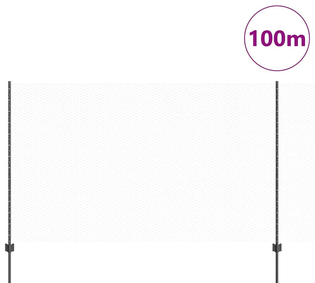 vidaXL Φράχτης με Στήλες. Γκρι 1.4 x 100 m Ατσάλι