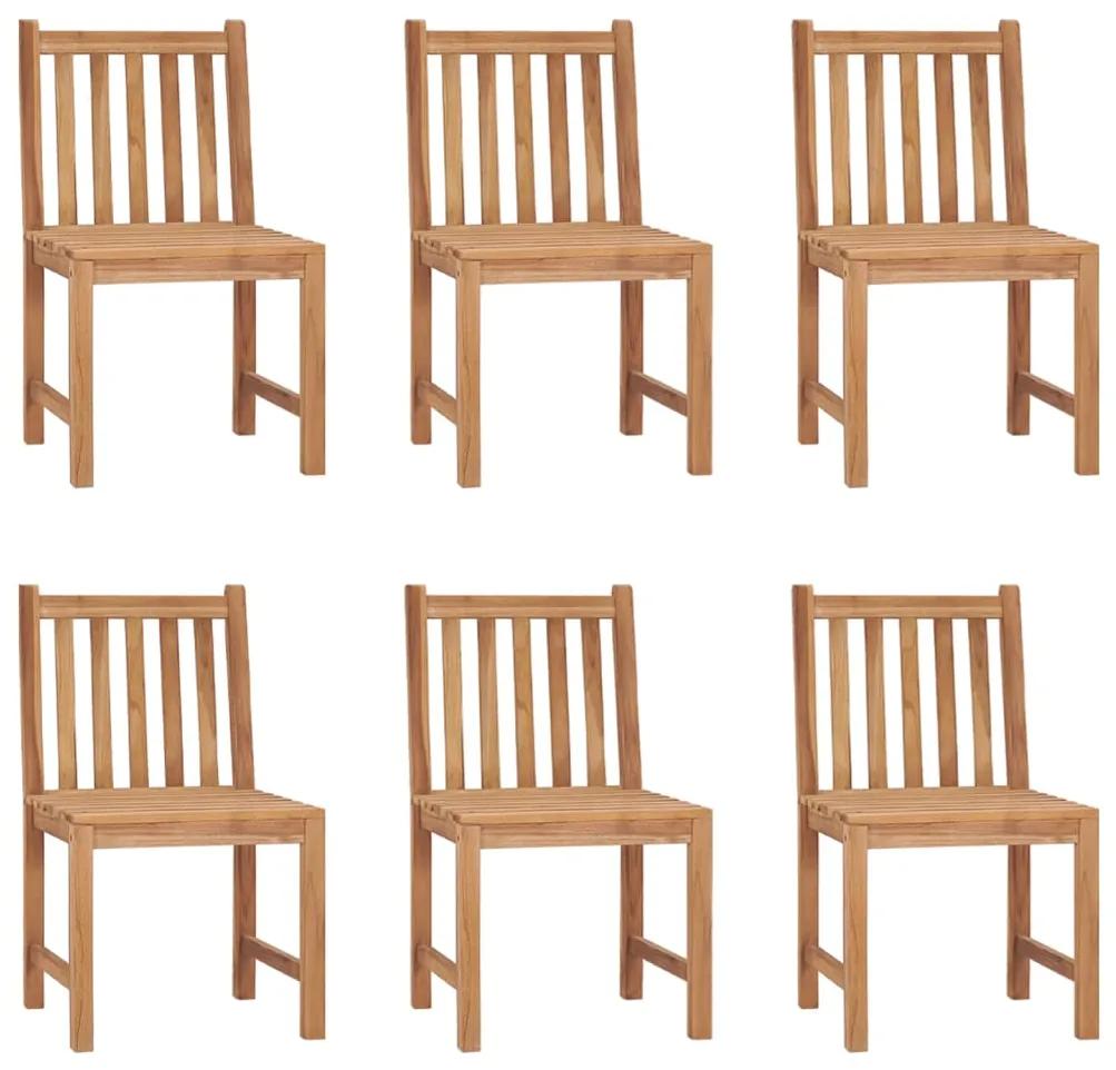 Καρέκλες Κήπου 6 τεμ. από Μασίφ Ξύλο Teak