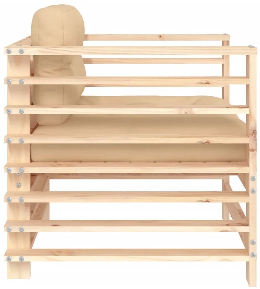 vidaXL Καρέκλες Κήπου με Μαξιλάρια 2 τεμ. από Μασίφ Ξύλο Πεύκου