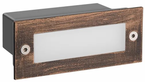 Απλίκα Φωτιστικό Τοίχου Χωνευτό LED 2W 6000K PAS 110X44 100Lm IP54 Aca-PAS260RP-Σκουριασμένο PAS260RP