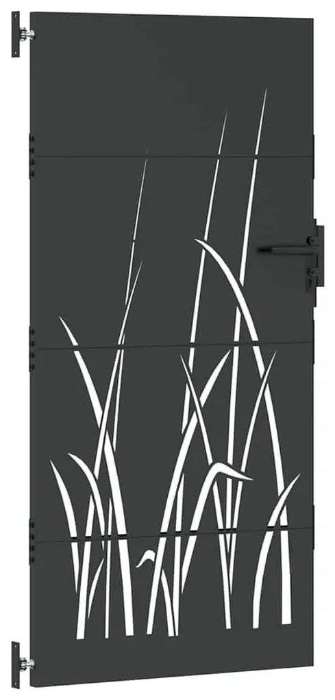 vidaXL Πύλη Κήπου Μαύρο 85 x 175 cm Ατσάλι με Επικάλυψη Πούδρας