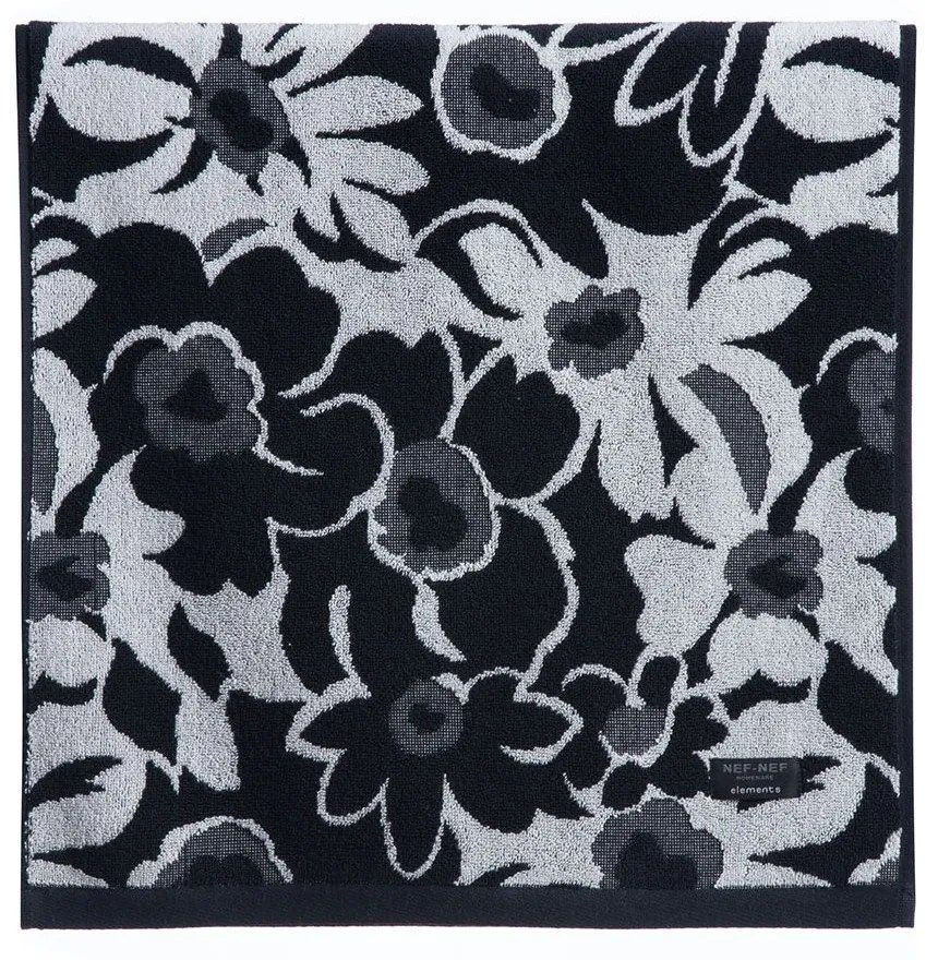 Πετσέτα Blossen Grey-Black Nef-Nef Homeware Προσώπου 50x90cm 100% Βαμβάκι