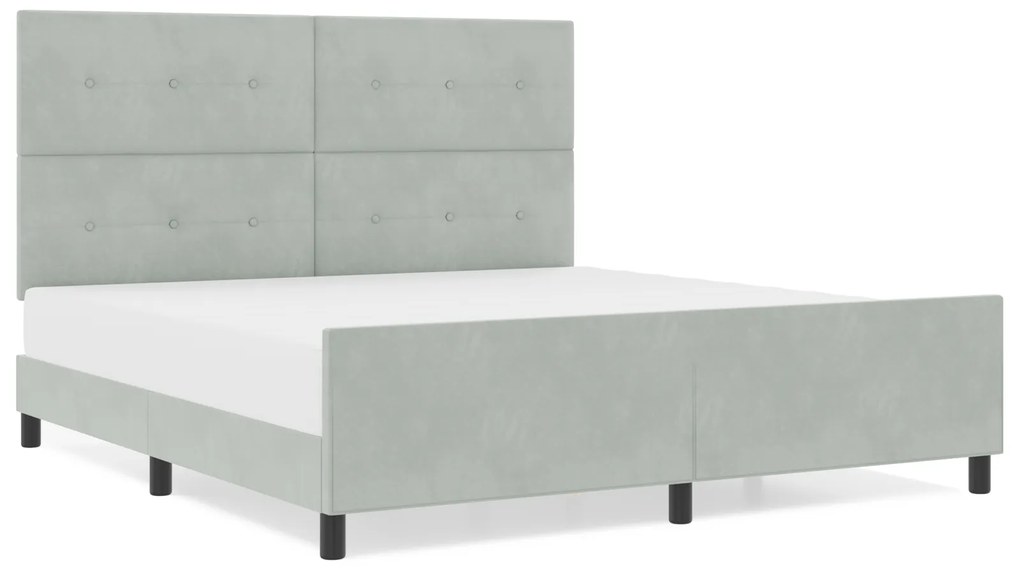 vidaXL Κρεβάτι Γκρι Ανοιχτό 180x200 cm Βελούδο