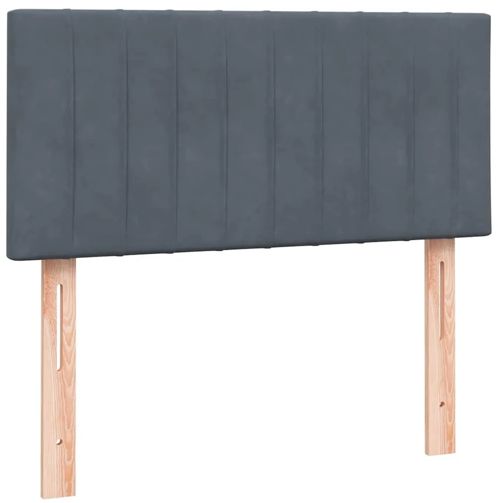 vidaXL Box Spring Κρεβάτι με στρώμα Σκούρο γκρι 80x210 εκ. Βελούδινο