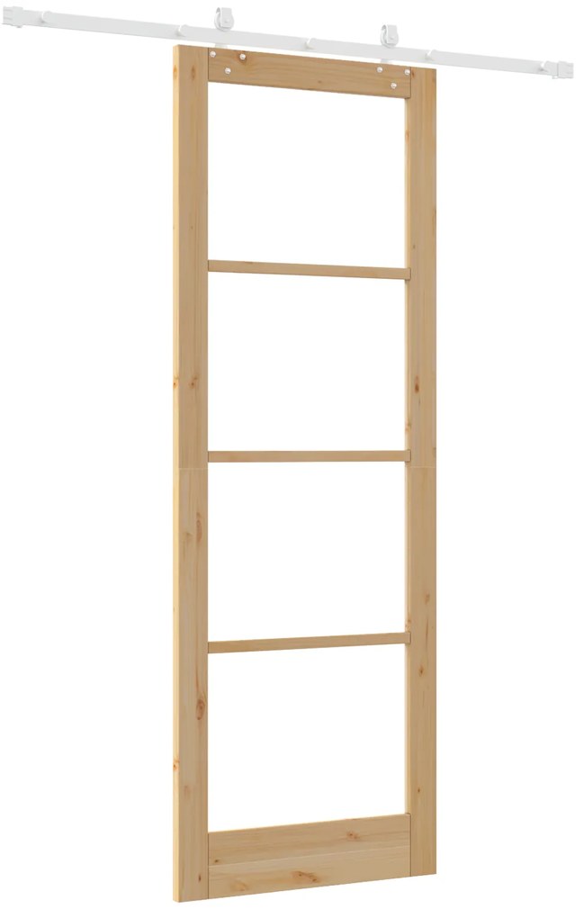 vidaXL Σετ Συρόμενης Πόρτας  με Εξαρτήματα 83x232 cm Συμπαγές Ξύλο Πεύκο