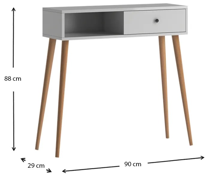 Κονσόλα μελαμίνης Napoli Megapap χρώμα λευκό 90x29x88εκ. - GP022-0070,1 - GP022-0070,1