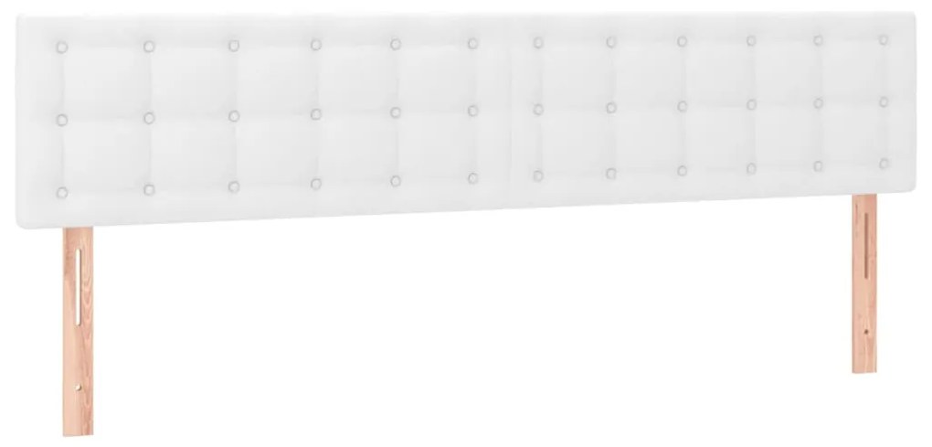 Κρεβάτι Boxspring με Στρώμα &amp; LED Λευκό 180x200 εκ. Συνθ. Δέρμα - Λευκό