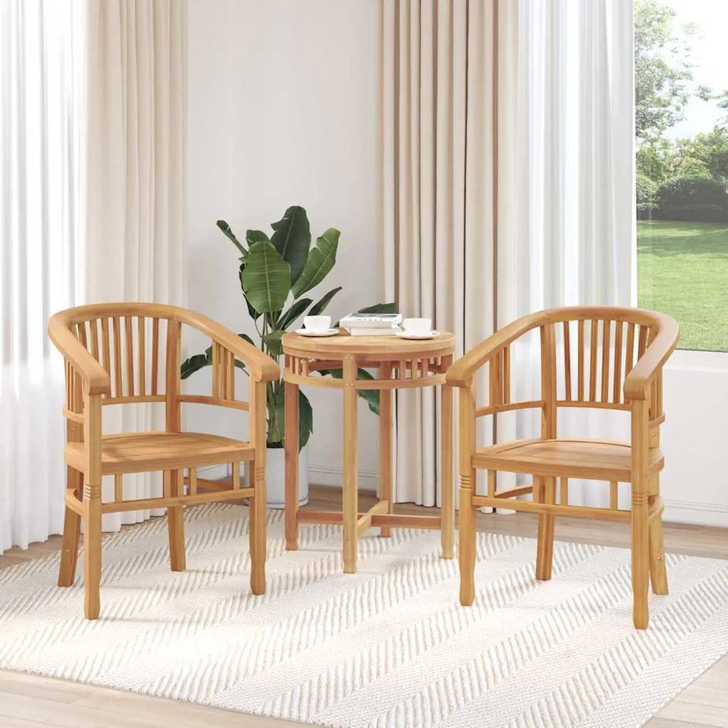 vidaXL Καρέκλες Κήπου 2 pcs Καφέ 63 x 58 x 89 εκ. Μασίφ ξύλο teak