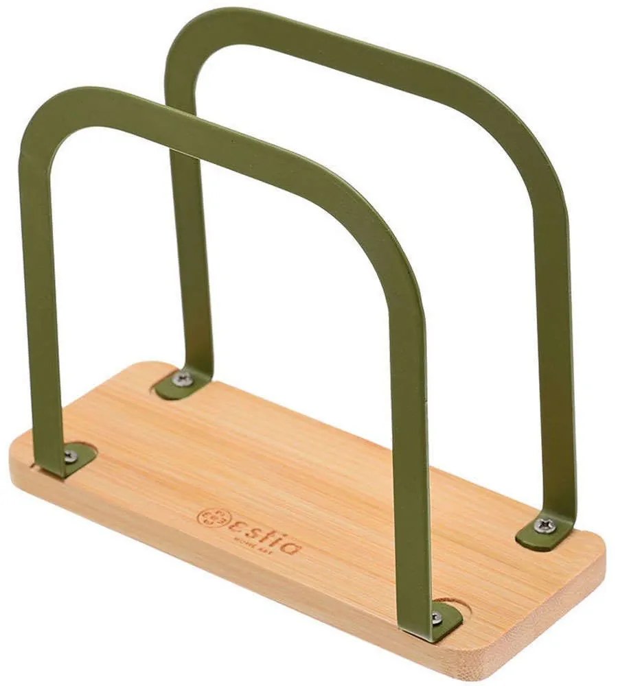 Χαρτοπετσετοθήκη Bamboo Essentials 01-14117 15x6x12,5cm Olive-Natural Estia Metal,Bamboo