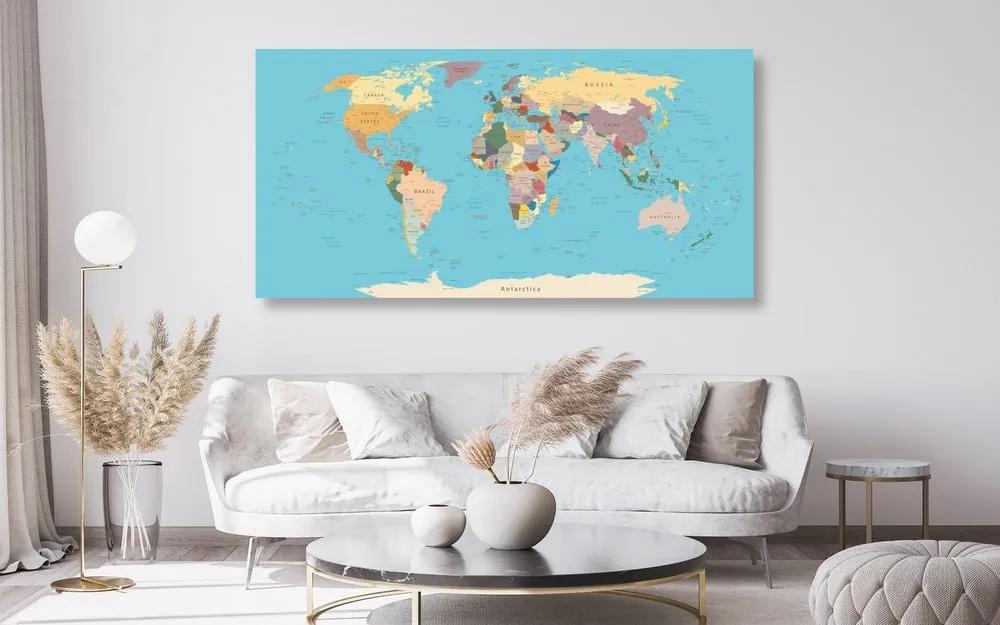 Εικόνα στον παγκόσμιο χάρτη φελλού με ονόματα - 100x50  wooden