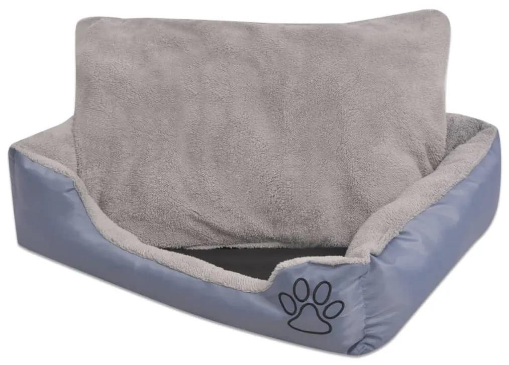 Κρεβάτι Σκύλου με Επενδυμένο Μαξιλάρι Γκρι L