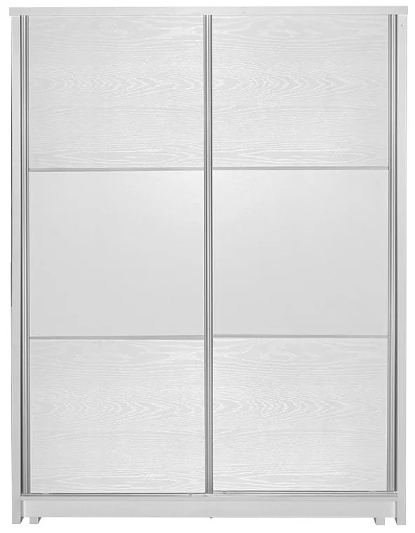 Ντουλάπα ρούχων Chase pakoworld δίφυλλη με συρόμενες πόρτες χρώμα λευκό 152.5x56.5x185εκ Model: 249-000019