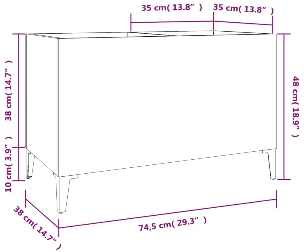 Δισκοθήκη Sonoma Δρυς 74,5 x 38 x 48 εκ. από Επεξεργασμένο Ξύλο - Καφέ