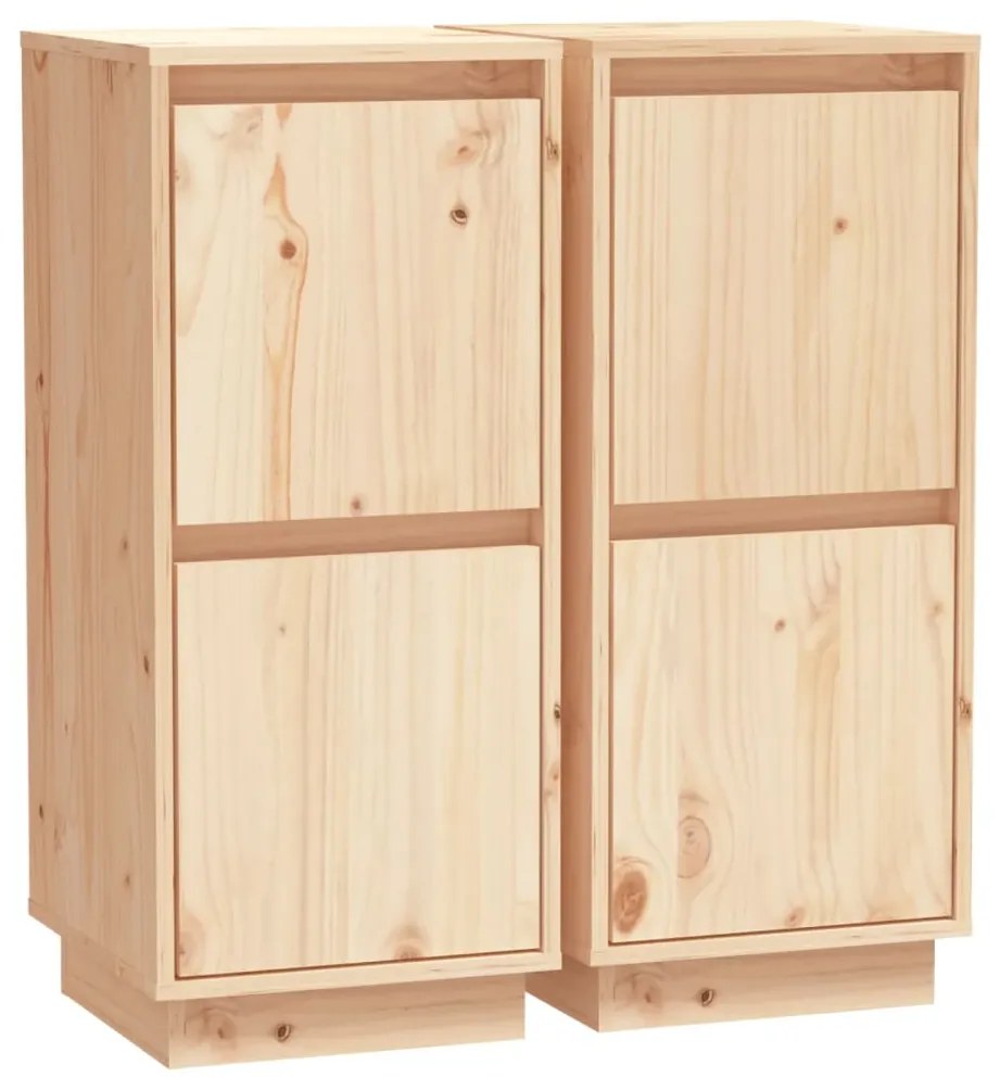 vidaXL Ντουλάπια 2 τεμ. 31,5 x 34 x 75 εκ. από Μασίφ Ξύλο Πεύκου