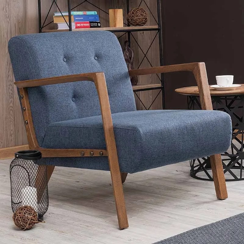 Megapap Πολυθρόνα Kemer Υφασμάτινη Μπλε 67x76x78εκ.