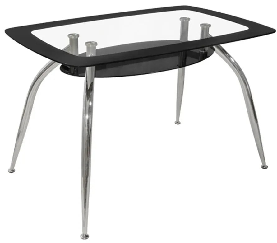 Τραπέζι ArteLibre HALTIA Χρώμιο/Μαύρο Γυαλί/Μέταλλο 120x75x75cm-14320037