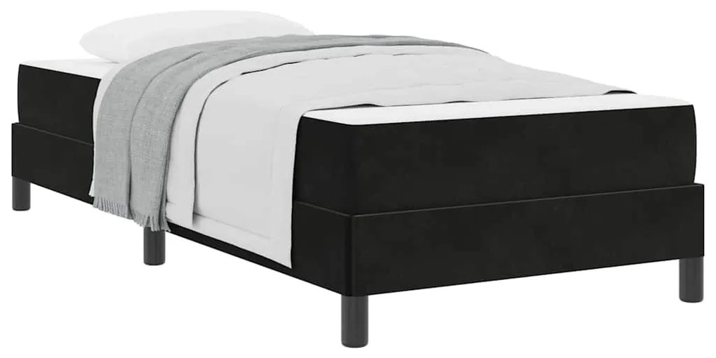vidaXL Κρεβάτι box spring με στρώμα Μαύρο 80 x 200 cm Βελούδο