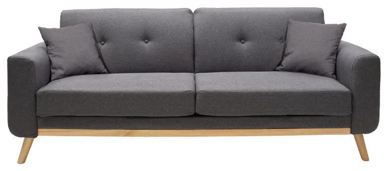 Καναπές-κρεβάτι Carmelo με γκρι ύφασμα 214x80x86εκ - Ύφασμα - 035-000034