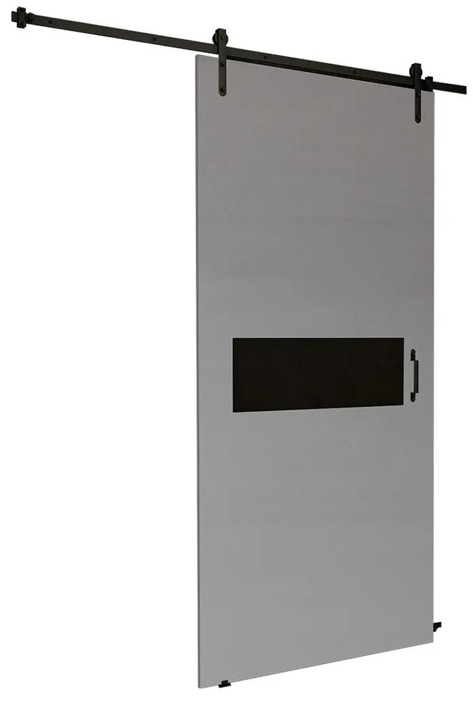 Συρόμενες πόρτες Dover 156, 33 kg, Μαύρο, Ανθρακί, Πλαστικοποιημένη μοριοσανίδα, Γκρι, Αλουμίνιο | Epipla1.gr
