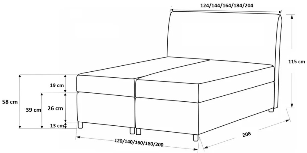 Επενδυμένο κρεβάτι Fava-Ohra-120 x 200