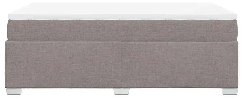 Κρεβάτι Boxspring με Στρώμα Taupe 120x190 εκ. Υφασμάτινο - Μπεζ-Γκρι