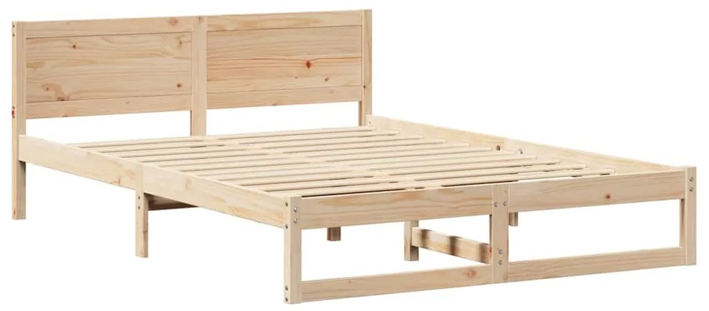 vidaXL Σκελετός Κρεβατιού Καφέ 140 x 200 cm Μασίφ ξύλο πεύκου