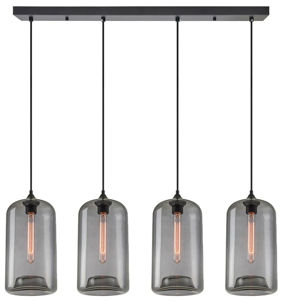 SE21-SM-19-30-4BL+ FEINT Smoked Glass Pendant+ HOMELIGHTING 77-8784