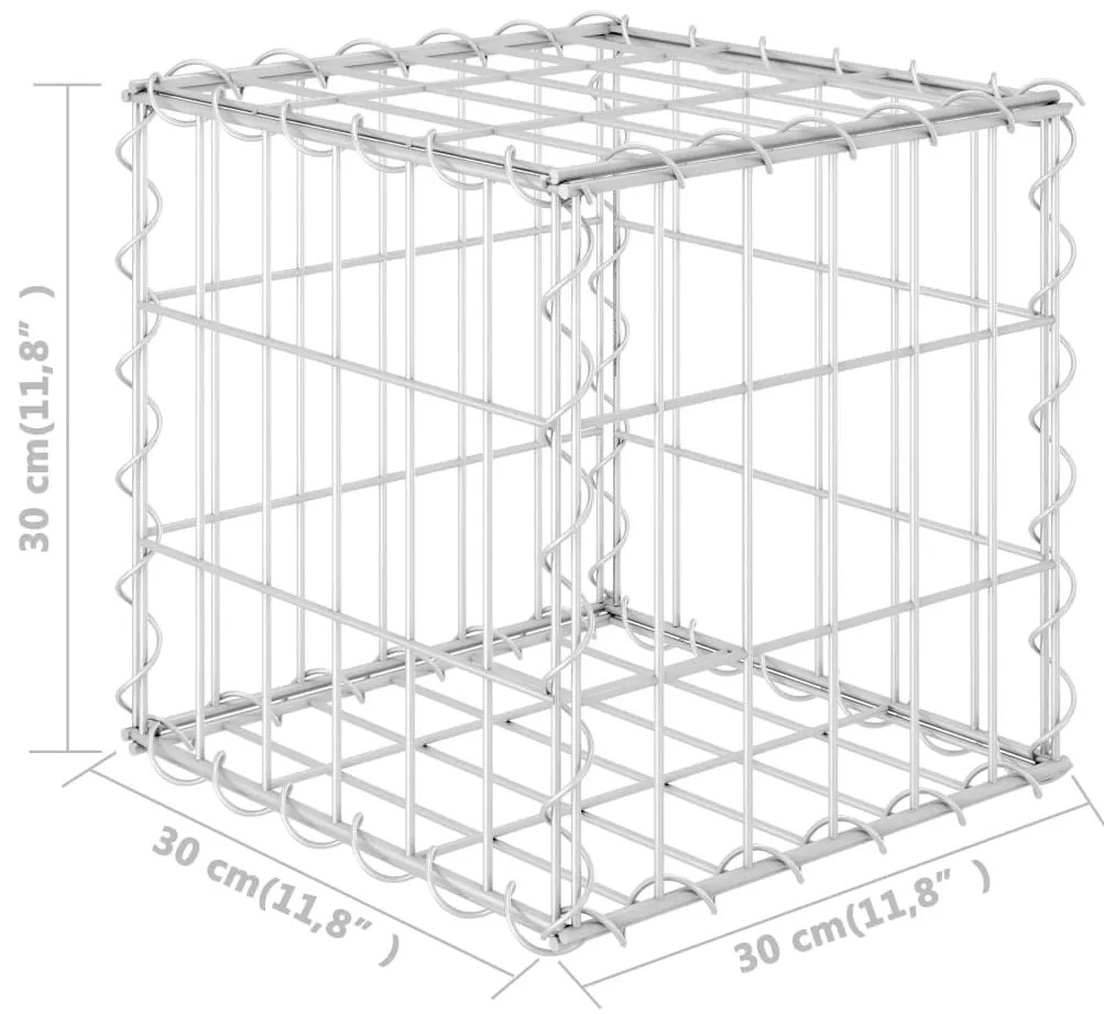 Συρματοκιβώτιο Κύβος 30 x 30 x 30 εκ. από Ατσάλινο Σύρμα - Ασήμι