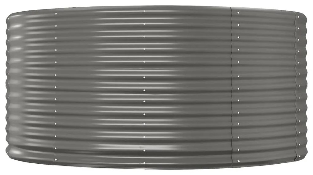 vidaXL Ζαρντινιέρα Γκρι 140x140x68 εκ. Γαλβανισμένος χάλυβας