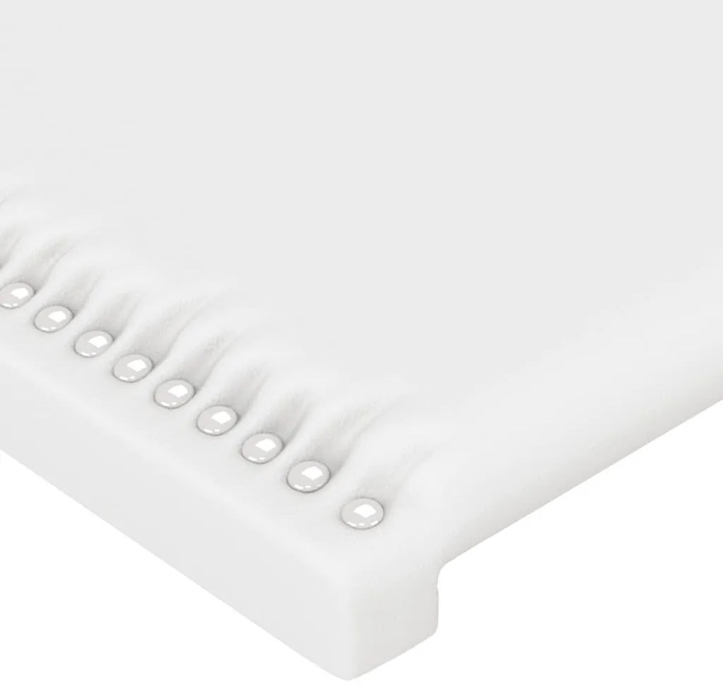 Κεφαλάρι Κρεβατιού LED Λευκό 147x16x118/128 εκ. Συνθετ. Δέρμα - Λευκό